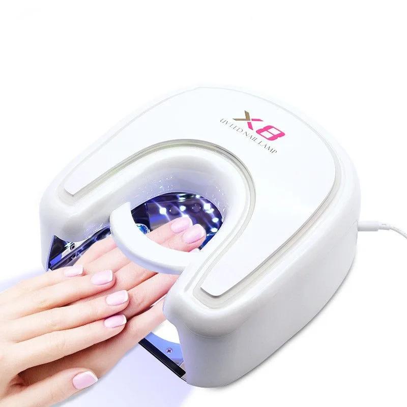 48W Plugged In Power X8 UV Led Nail Lamp Professional Rechargeable Nail Polish Dryer  UV Light For Manicure Salon